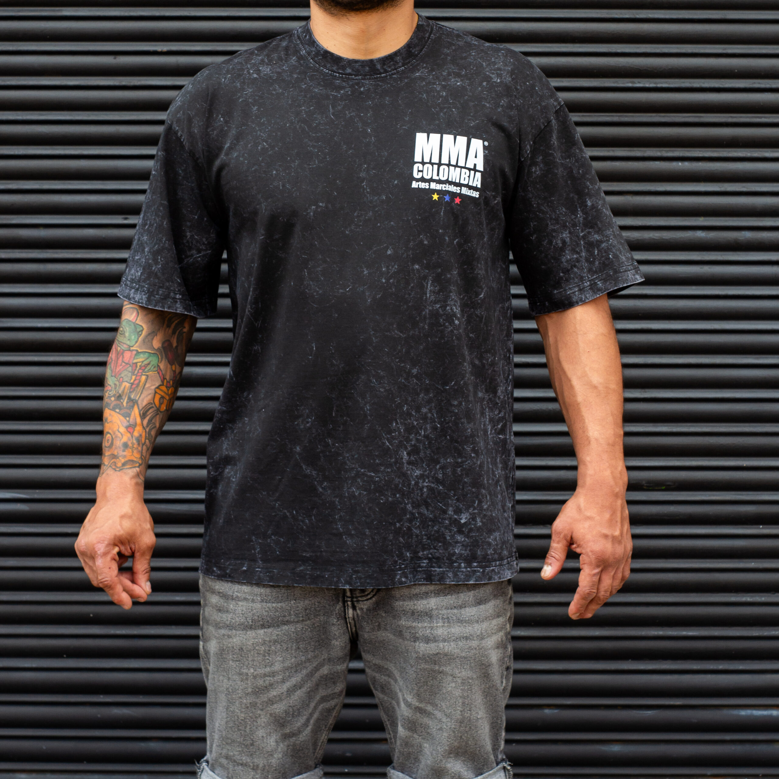 Camiseta MMA Lavada Negra
